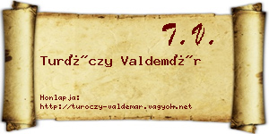 Turóczy Valdemár névjegykártya